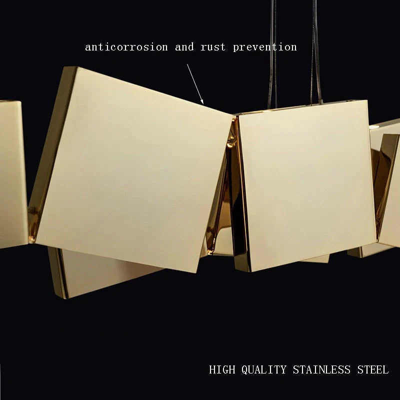 Afralia™ Stainless Steel Pendant Light, Modern Industrial Room Decor - Gold/Wood Grain