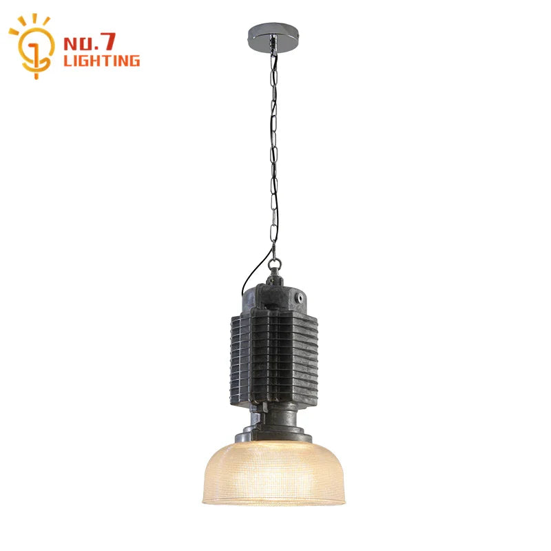 Afralia™ Glass Chrome Pendant Light LED E27 Iron Art Decor for Restaurant Café