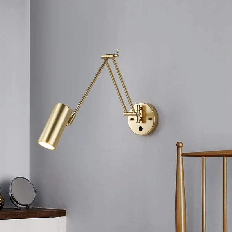 Afralia™ Adjustable Swing Arm LED Wall Lamp Touch Sensor Sconce Lights