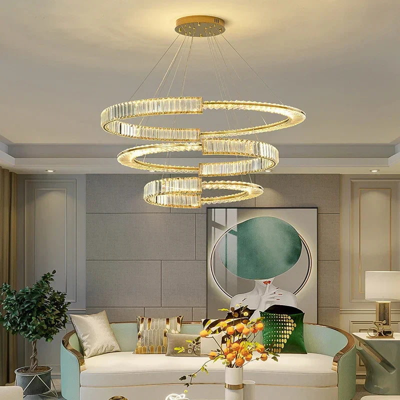 Afralia™ Luxury LED Crystal Chandeliers for Living Dining Room Lighting & Bedroom Decor