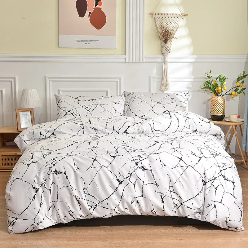 Afralia™ Marble Texture Bedding Set - Duvet Cover, Sheets, Pillowcases