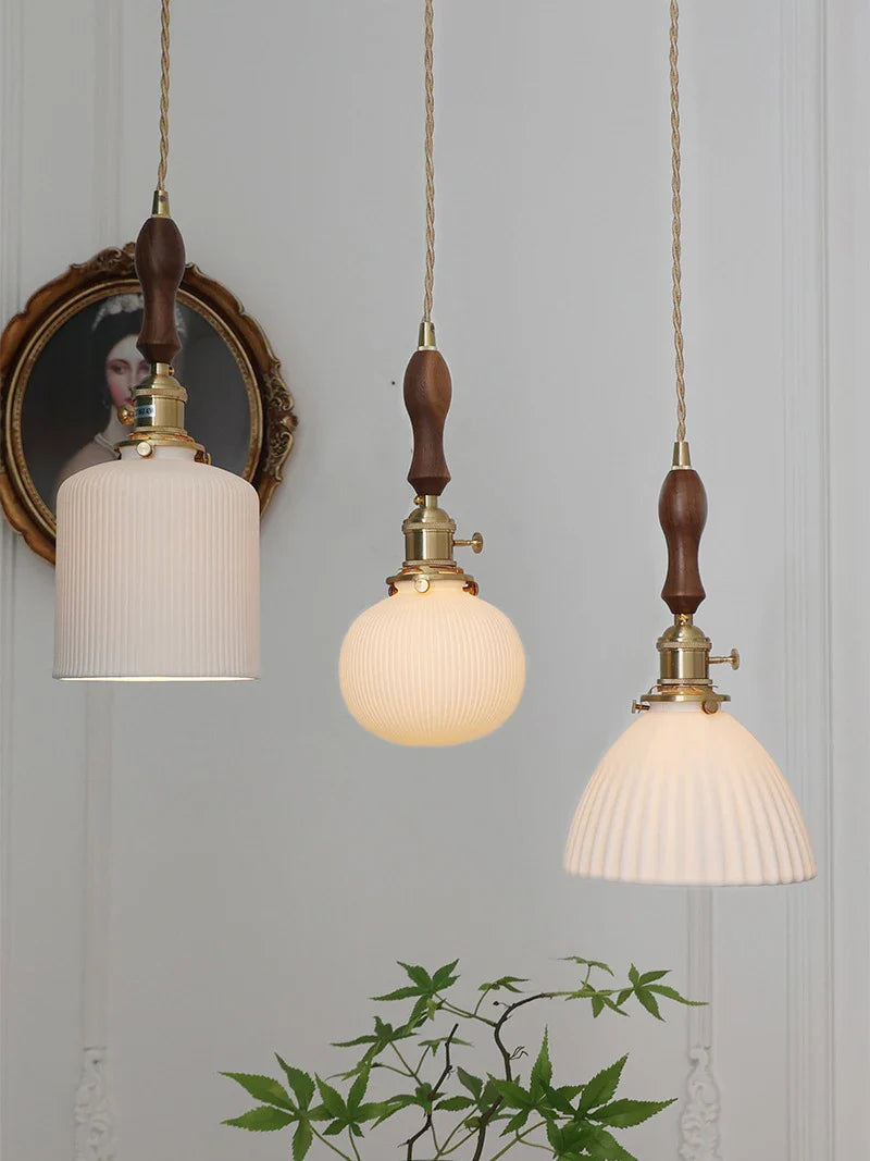 Afralia™ Japanese Ceramic Pendant Light Scandinavian Style Luxury Lamp