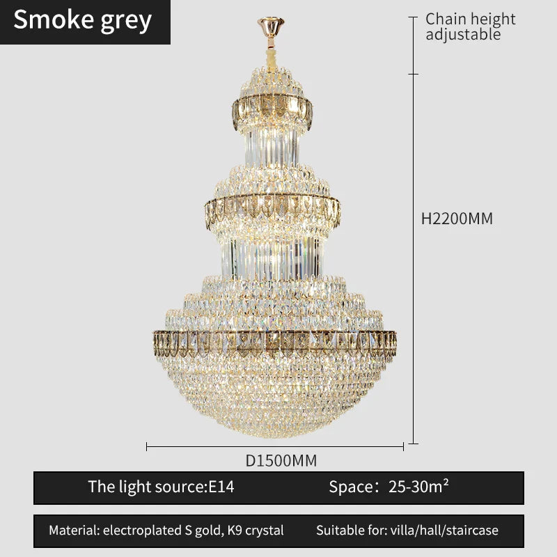 Afralia™ Crystal Chandelier: Luxury Lighting for Villa, Hotel, Office & Exhibitions