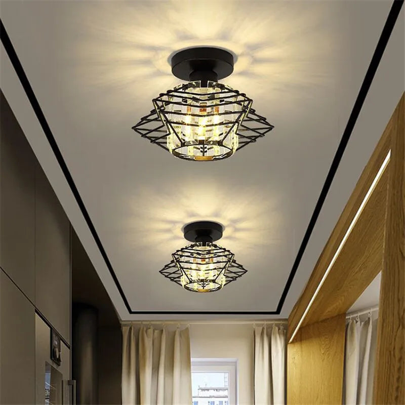 Afralia™ Crystal Pentastar Ceiling Chandelier - Modern Indoor Lighting for Home Décor