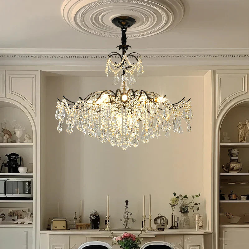 Afralia™ Nordic Crystal Chandelier LED Pendant Lamp for Home Decor & Indoor Lighting