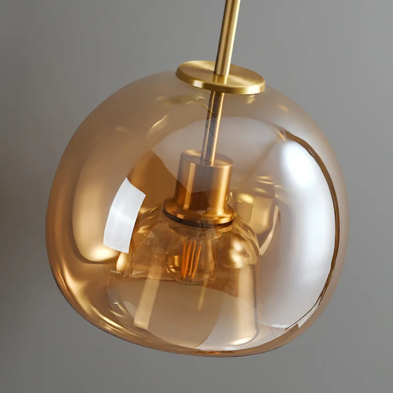 Afralia™ Nordic Grey Glass Chandelier Ceiling Lamp