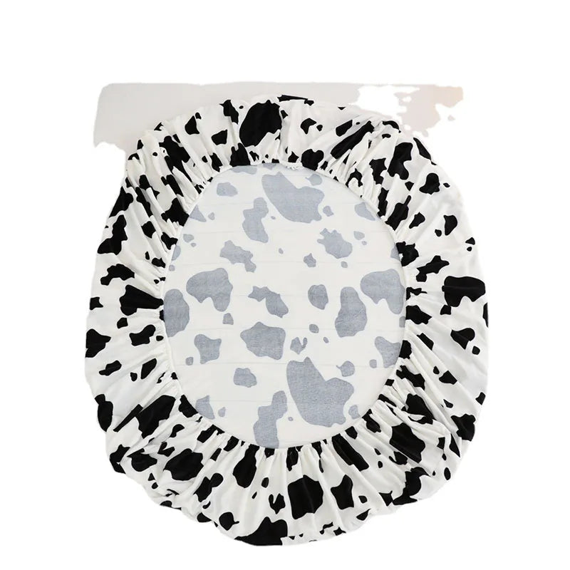 Afralia™ Milk Velvet Fitted Bed Sheet | Thick Flannel Mattress Cover | Non-Slip, Warm | Black & White