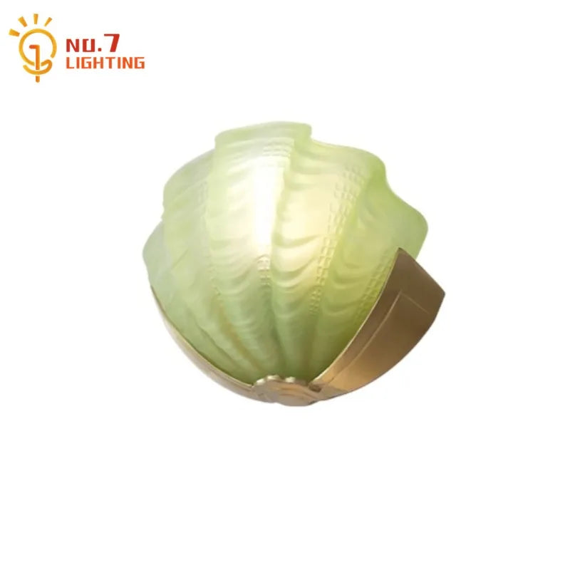 Afralia™ Brass Glass Shell LED Wall Lamp for Luxurious Design Aesthetic