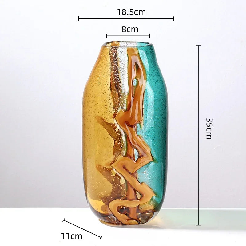 Afralia™ Abstract Ripple Glass Vase - Home Decor Hydroponic Flower Vase