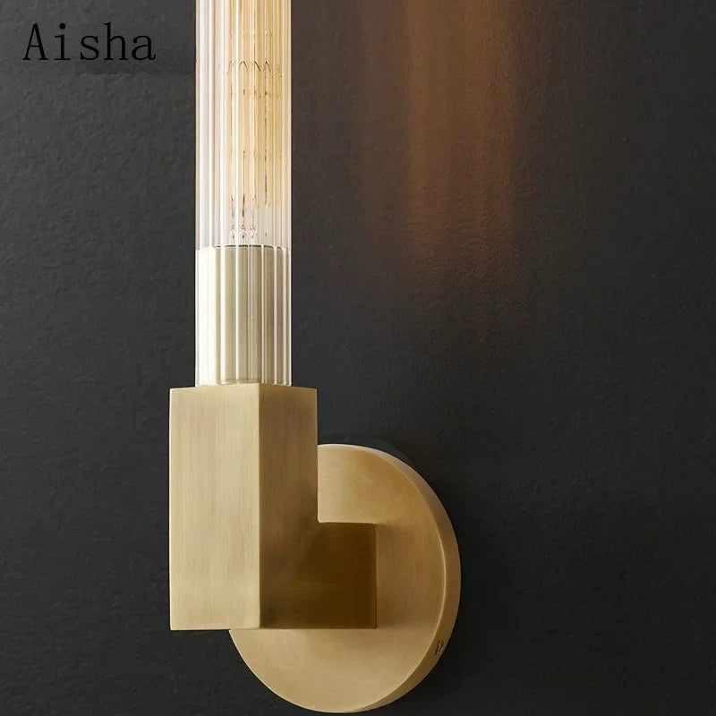 Afralia™ Retro Glass Wall Sconces for Hotel Clubhouse Corridor and Bedroom