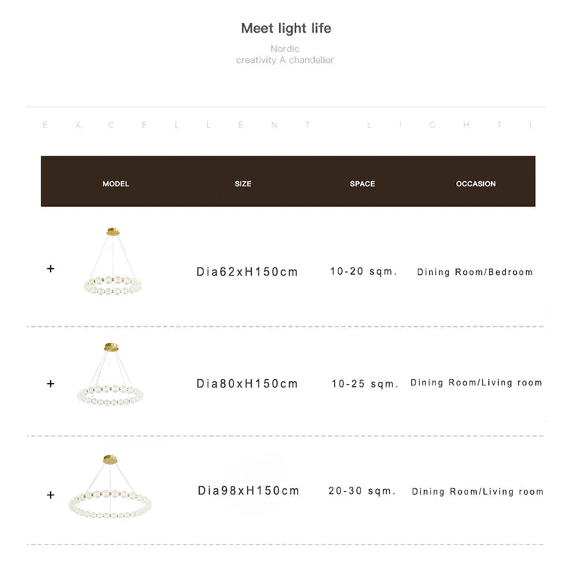 Afralia™ Nordic Luxury Copper LED Chandelier Pendant Lamp Home Decor Light