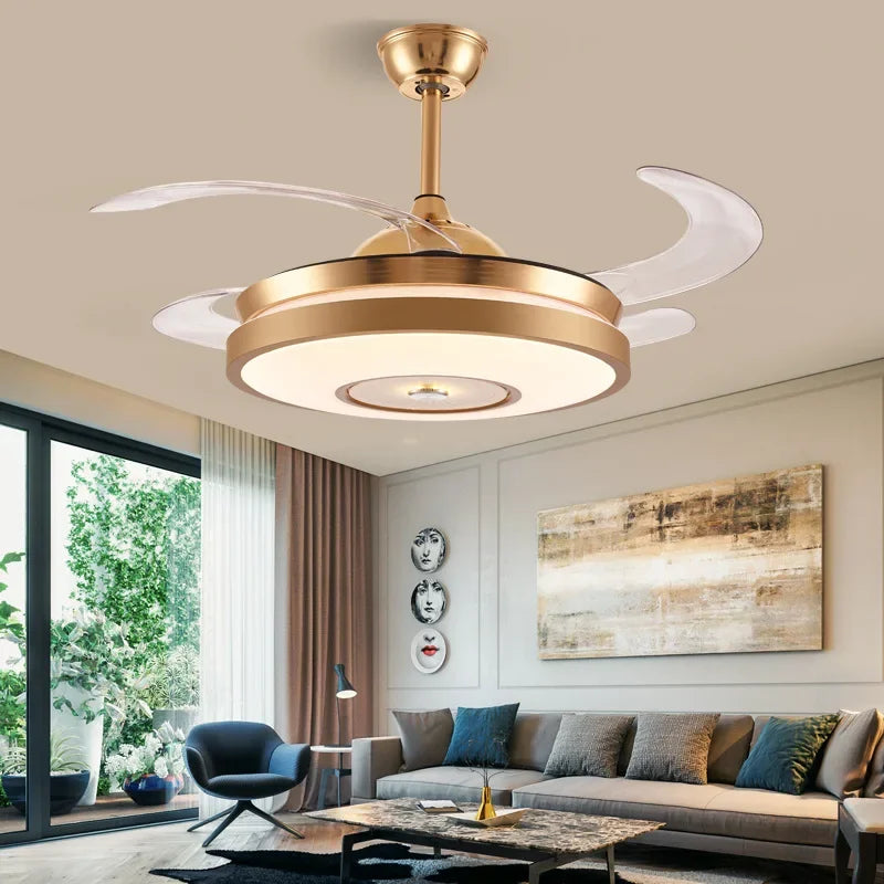 Afralia™ 42" LED Ceiling Fan with Remote, 6 Speeds & Reversible Light