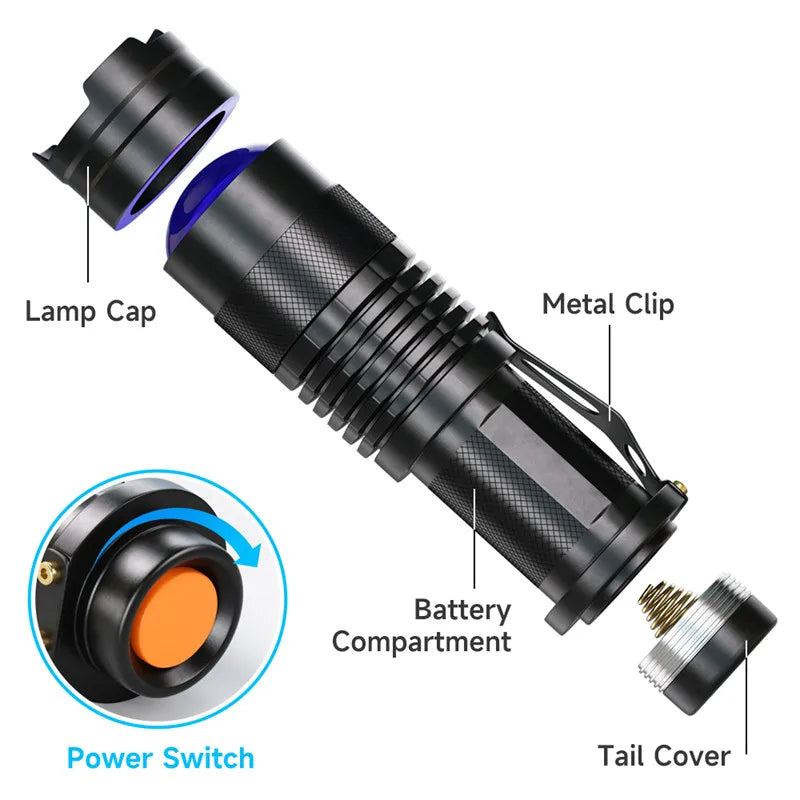 Afralia™ UV Blacklight Mini Torch for Pet Urine Scorpion Detection & Feminine Hygiene