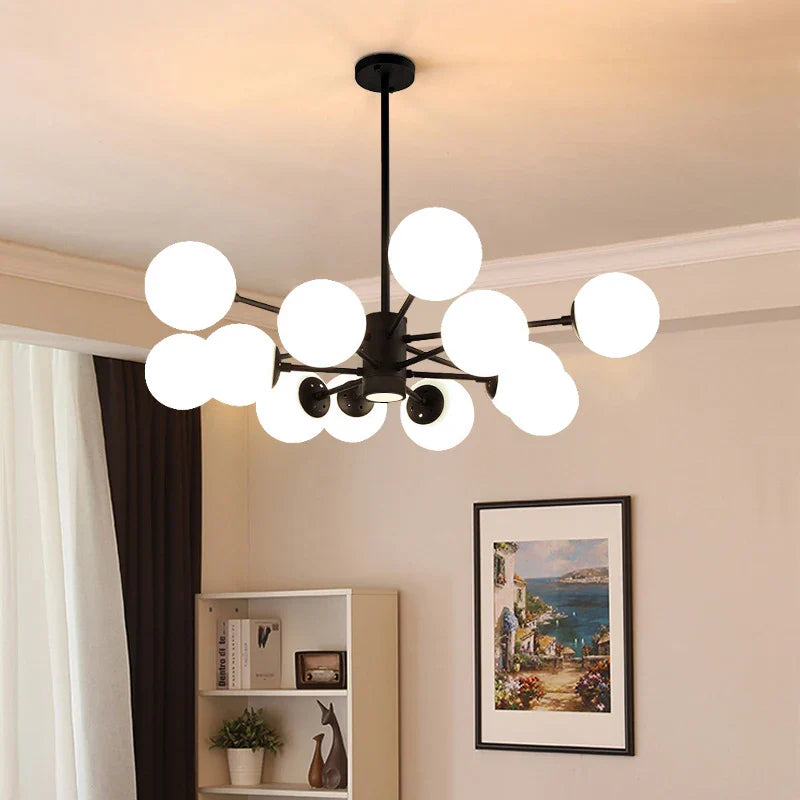 Afralia™ Glass Ball LED Chandelier for Bedroom and Dining Room