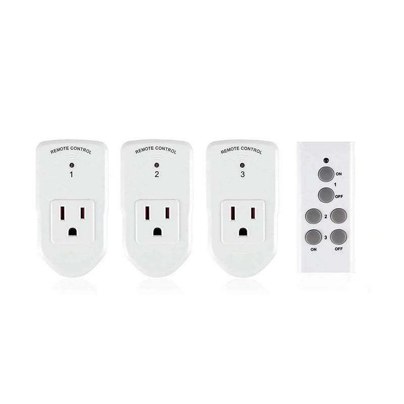 Afralia™ Wireless Outlet Switch for Lights Fans & Appliances - Long Range White 10A