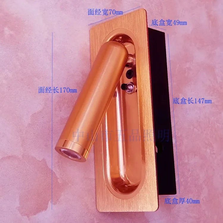 Afralia™ Adjustable Bedside LED Wall Lamp for Modern Hotel Guest Rooms