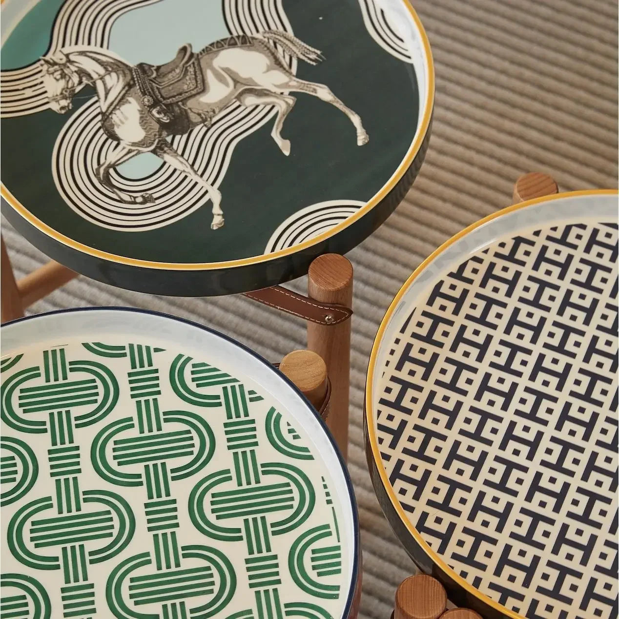 Afralia™ Nordic Ceramic Tray Tea Table Living Room Sofa Side Table