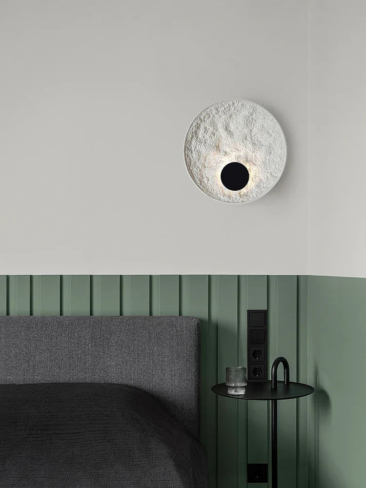 Afralia™ Nordic Modern Round Wall Lamp for Bedroom, White LED Bedside Light Fixtures