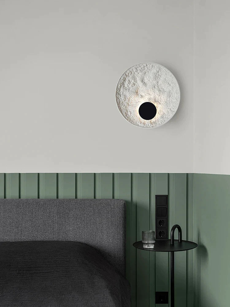 Afralia™ White Round LED Wall Lamp: Nordic Modern Decor Light for Bedroom, Art Home Lighting