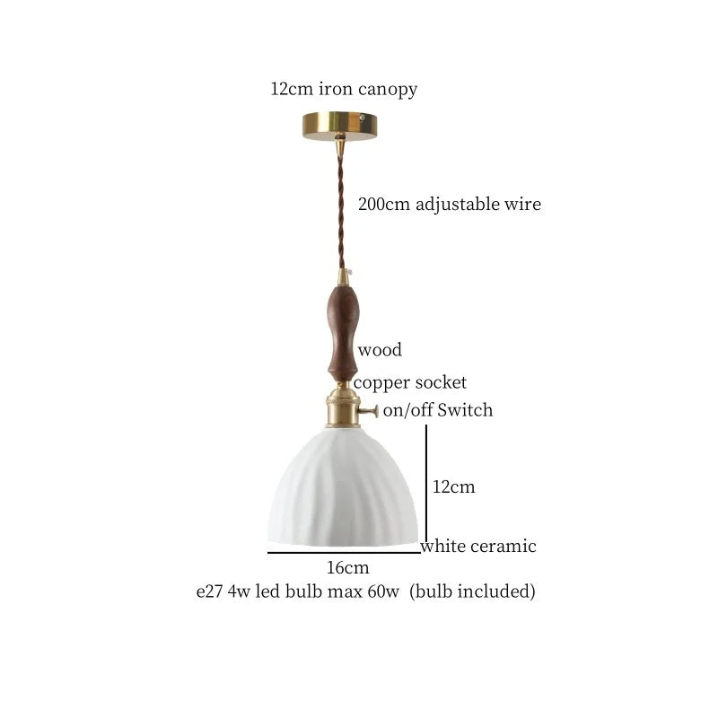 Afralia™ Ceramic LED Hanging Pendant Light - Modern Nordic Design for Home Decor