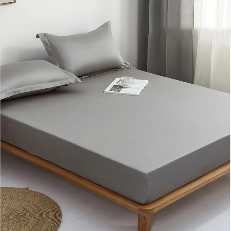 Afralia™ Pure Cotton Fitted Sheet: Comfortable Solid Color Mattress Cover