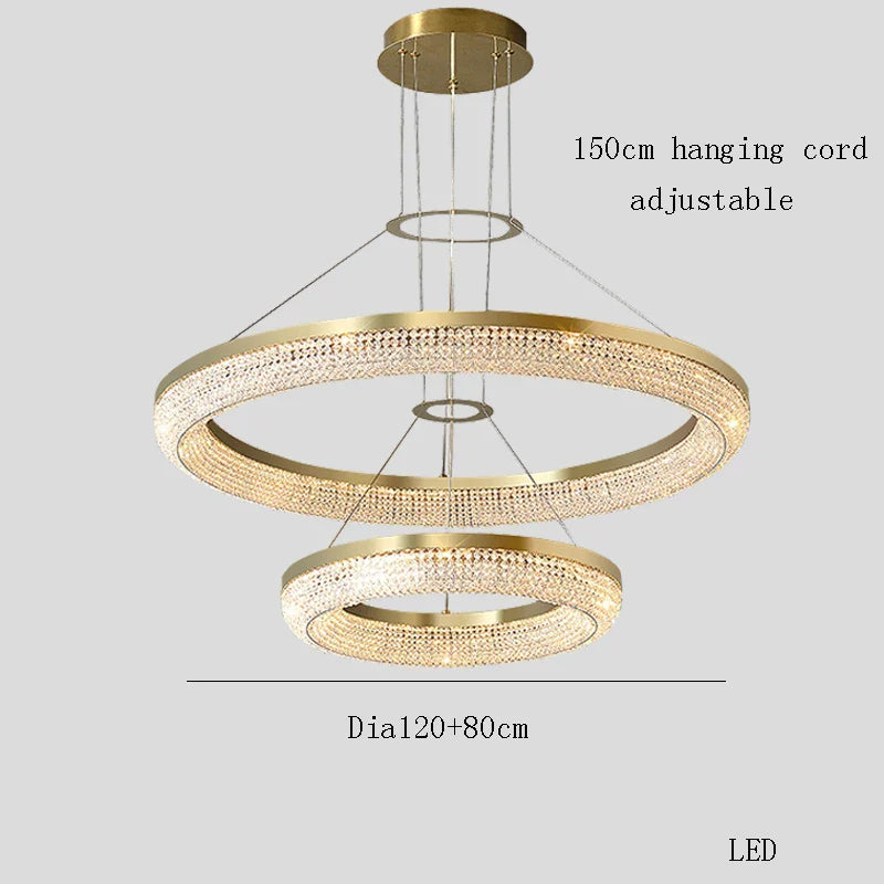 Afralia™ Luxury LED Ring Light Chandelier for Dining Room Décor
