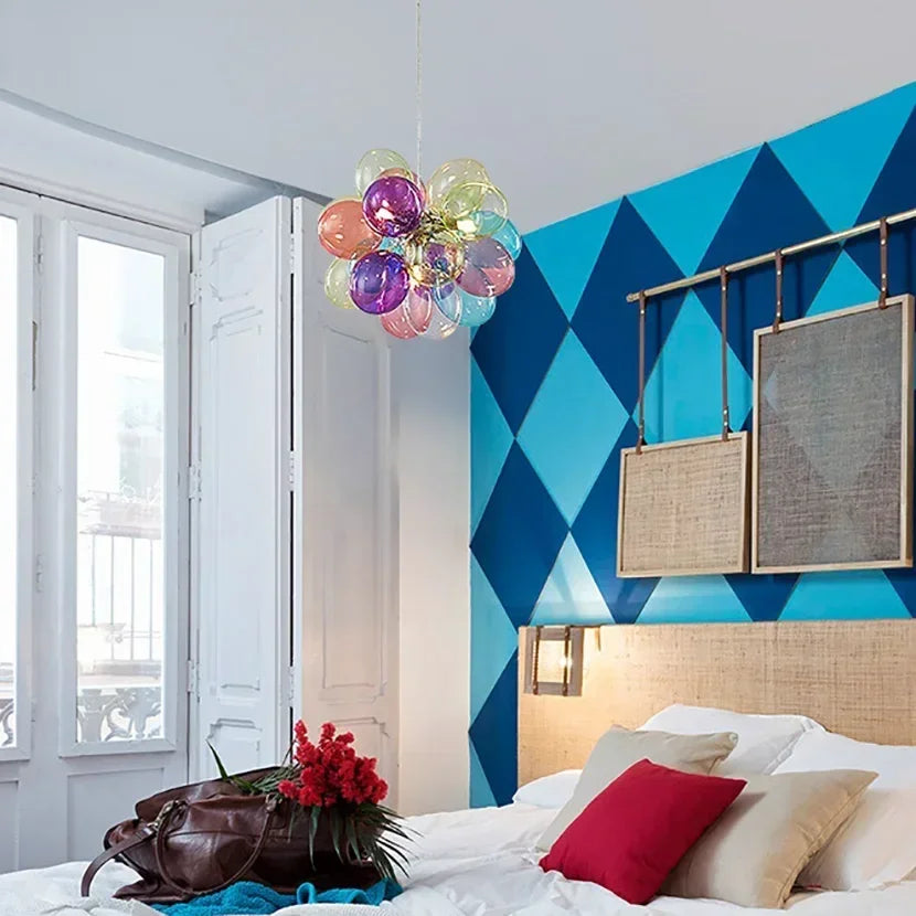 Afralia™ Glass Bubble Chandelier Pendant Light for Living Room & Bedroom