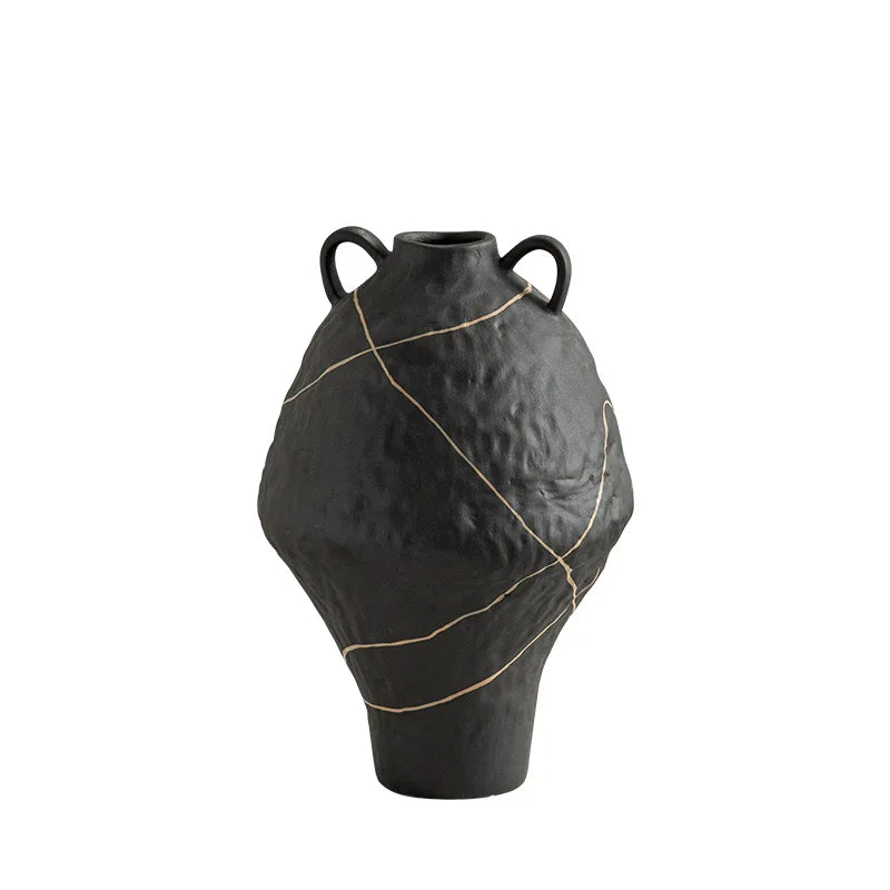 Afralia™ Vintage Graffiti Floral Vase - Home Decor Flower Arrangement Accessory