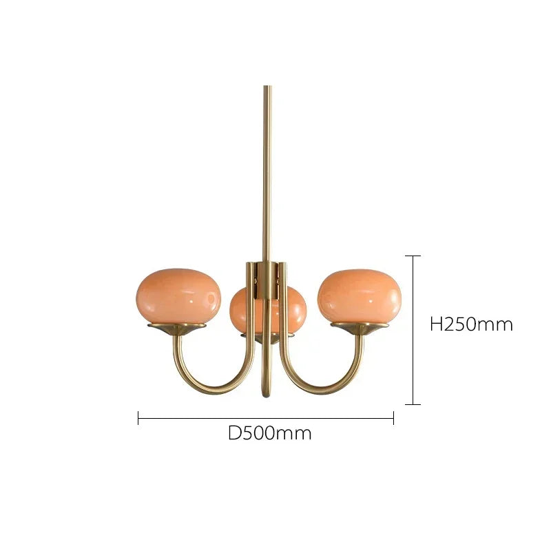 Afralia™ Pink Milky White Glass LED Chandeliers for Modern Indoor Decor