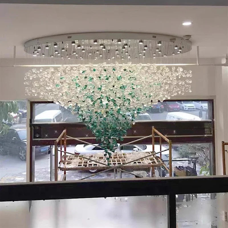 Afralia™ Modern Crystal Stone Chandelier for Hotel Lobby, Staircase, and Villa