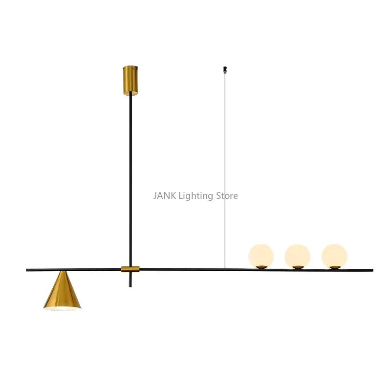 Afralia™ Nordic Black Gold Chandelier LED Pendant Lamp for Living Room Kitchen Restaurant