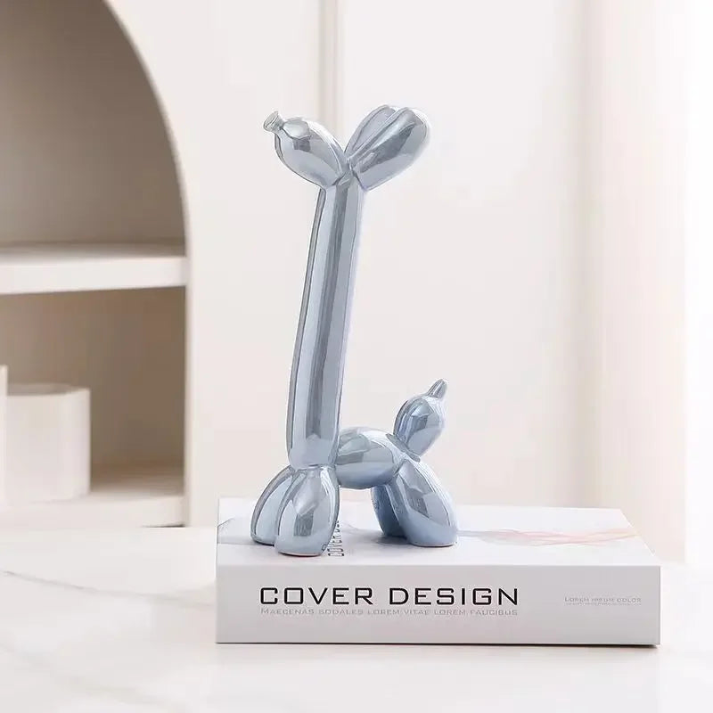 Afralia™ Abstract Ceramic Balloon Dog Sculpture for Home Office Décor