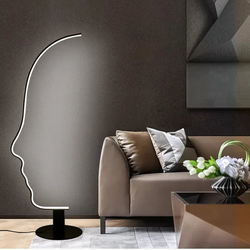 Afralia™ Modern Nordic Human Face Art Floor Lamp for Living Room and Bedroom
