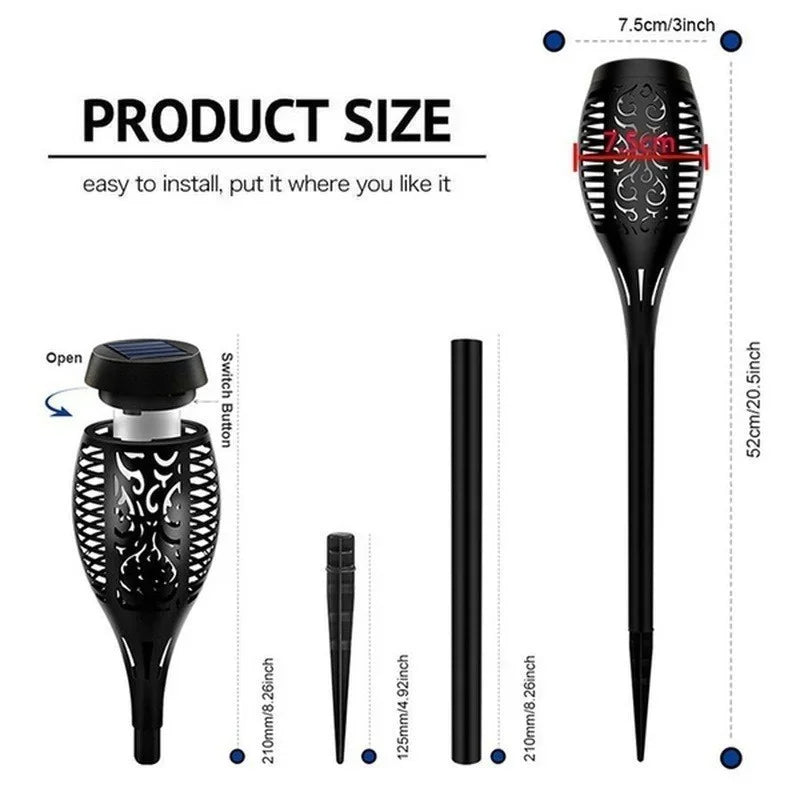 Afralia™ Solar Flame Torch Light - Waterproof Outdoor Garden Decoration