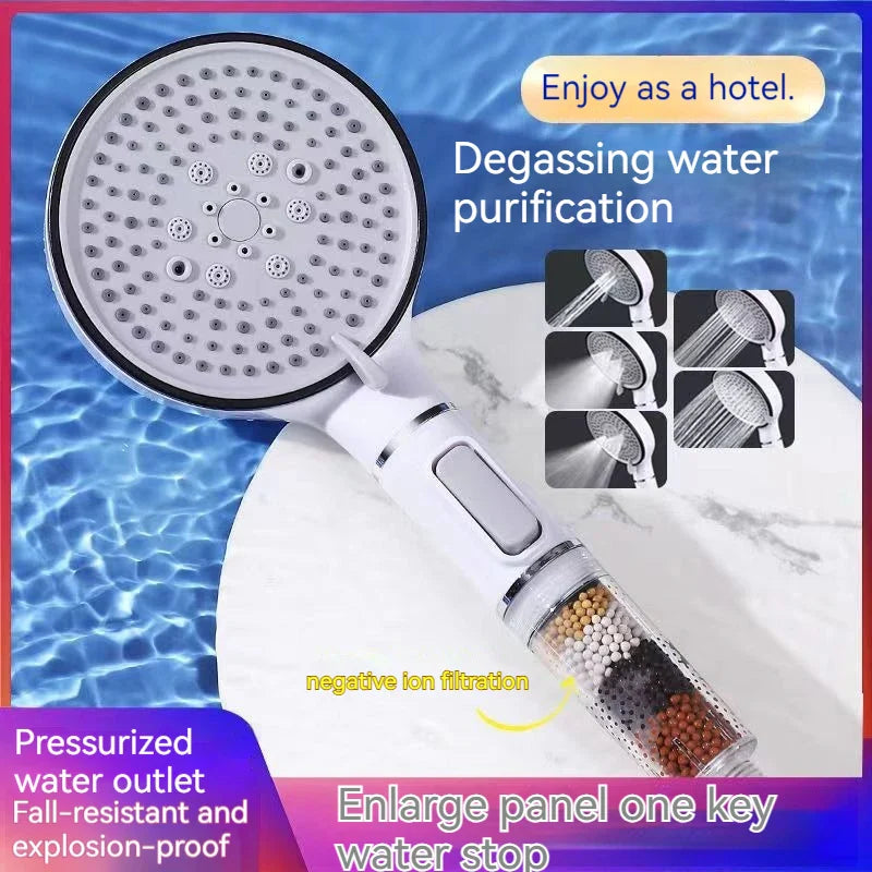 Afralia™ 5-Speed High-Pressure Calcium Sulfite Shower Head for Purification & Relaxation