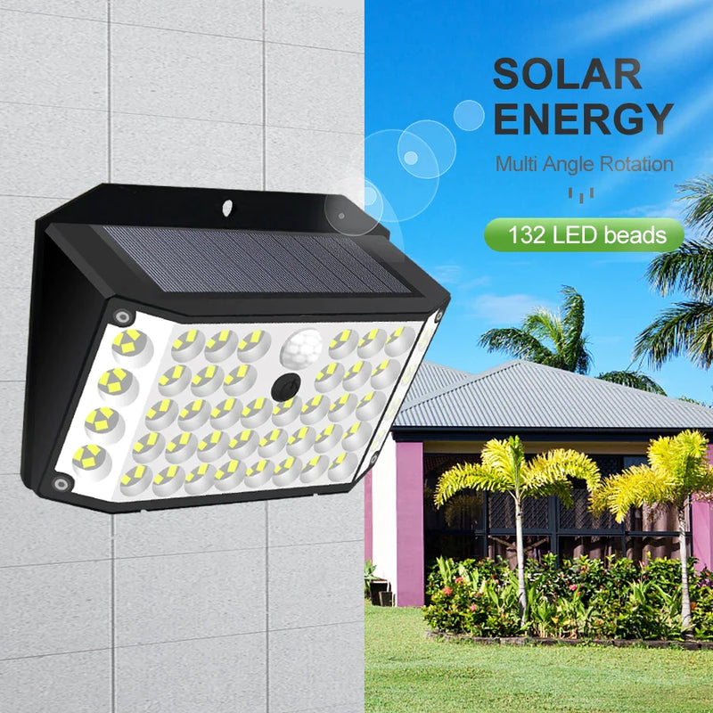 Afralia™ Solar Wall Light Motion Sensor Garden Waterproof 3 Modes Street Lamp