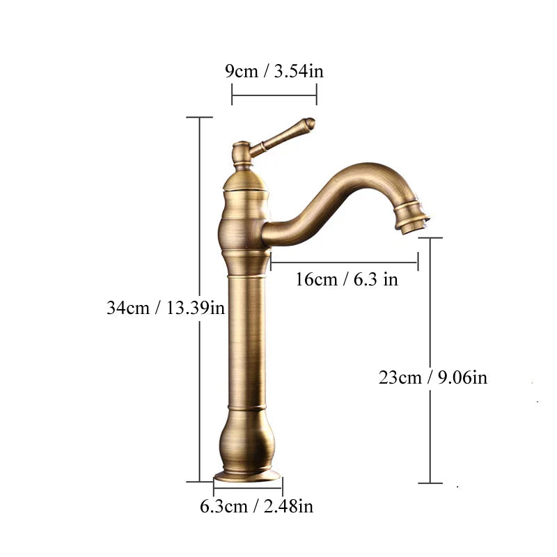 Afralia™ Brass Basin Faucet: Vessel Sink Mixer Tap, Single Hole Bathroom Hot Cold Water.