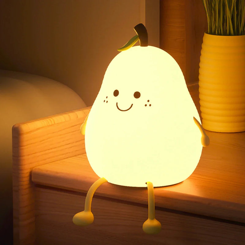 Afralia™ Pear Shape RGB Night Light - Rechargeable Silicone Lamp