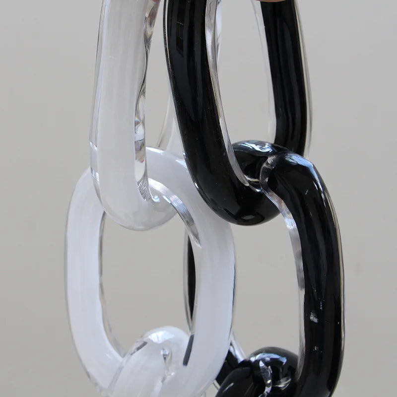 Afralia™ Glass Chain Geometric Buckle Handmade Home Decoration Handicrafts
