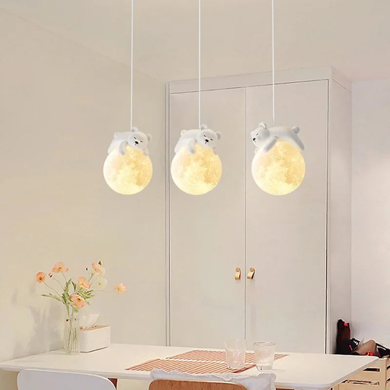 Afralia™ Nordic Little Bear LED Pendant Lamp: Adorable Illumination for Your Space