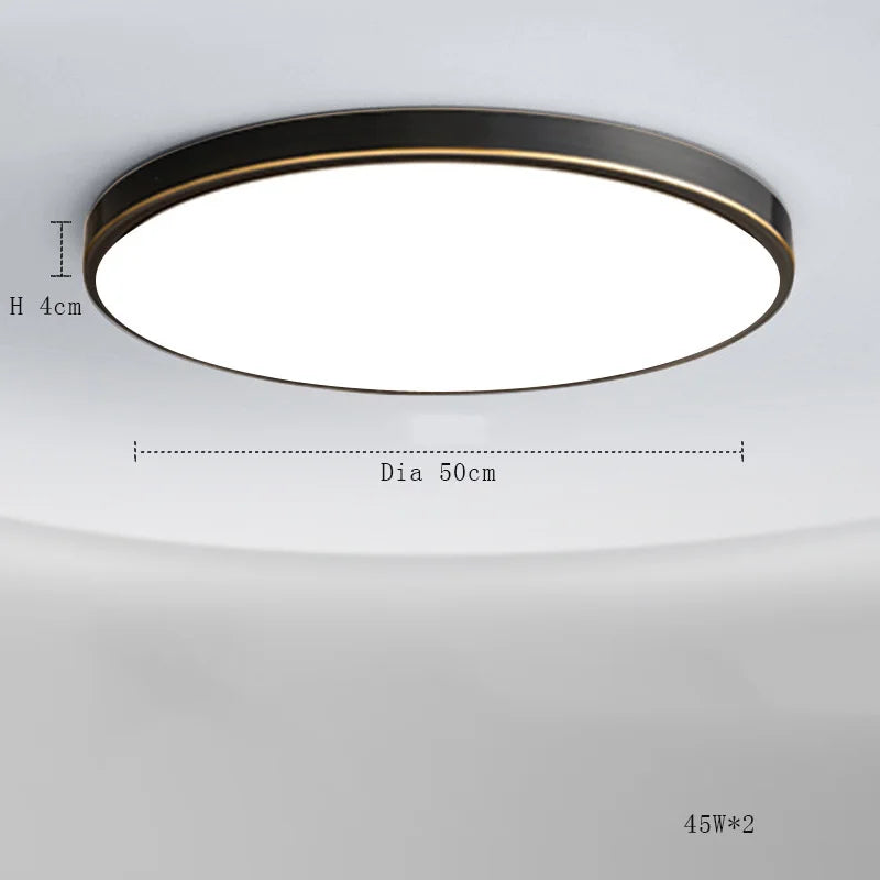 Afralia™ Copper Ceiling Lamp: Modern Round Surface Mounted Lighting for Bedroom