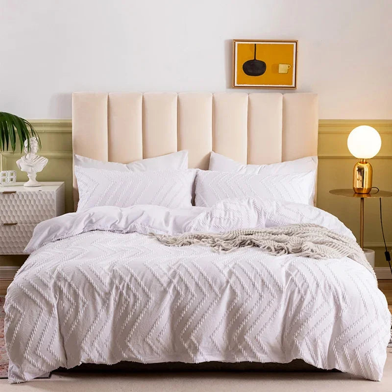 Afralia™ Nordic White Duvet Cover Set - Soft King Size Bedding Set