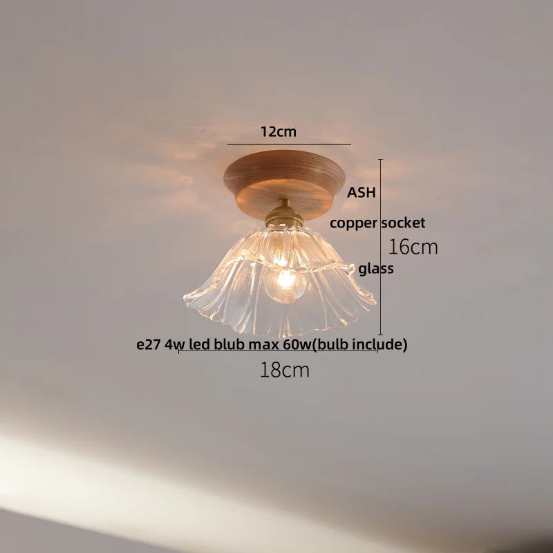 Afralia™ Clear Glass LED Ceiling Light, Modern Nordic Bedroom Decor Ceiling Lamp
