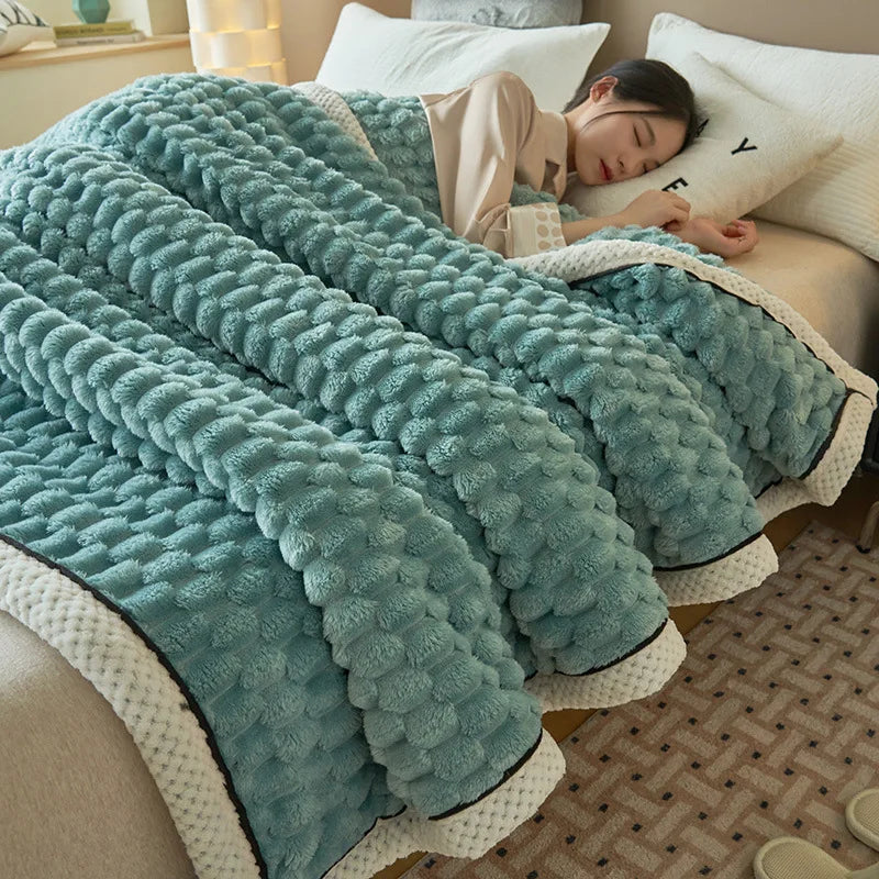 Afralia™ Coral Fleece Warm Blanket: Cozy Thicken Winter Bed Blanket