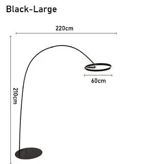 Afralia™ Nordic Design LED Floor Lamp Dimmable Black for Home Decor Lighting