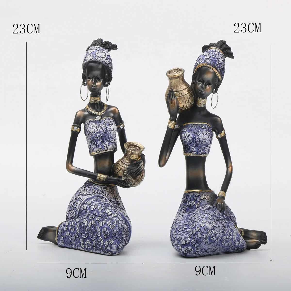 Afralia™ African Woman Sculpture: Realistic Home Decor Figurine