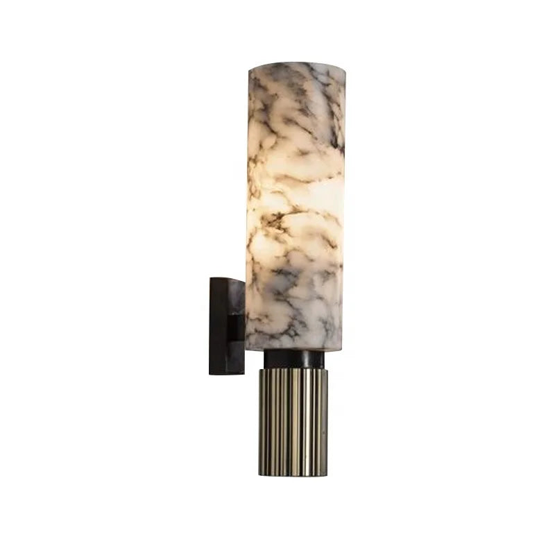 Afralia™ Modern Marble Bracket Wall Lamp Full Copper Luxury LED Wall Light
