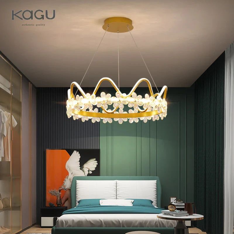 Afralia™ Crystal Flower Ring Chandelier for Modern Living and Bedroom