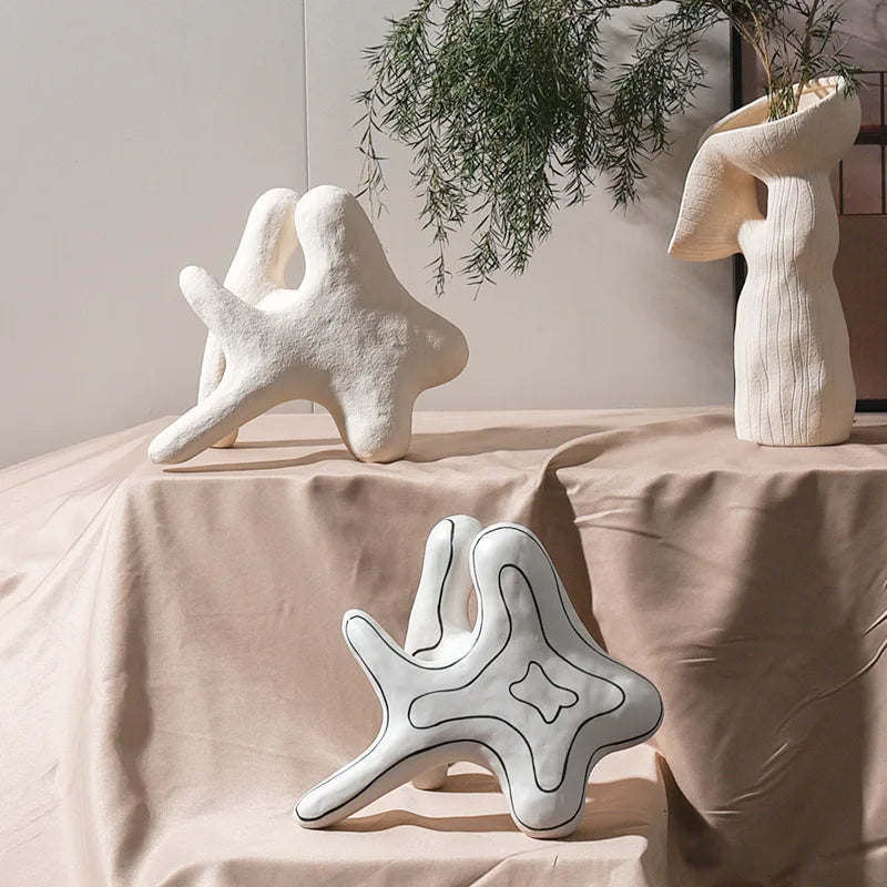 Afralia™ Starfish Coral Geometric Sculpture Decor Figurines Home Decoration