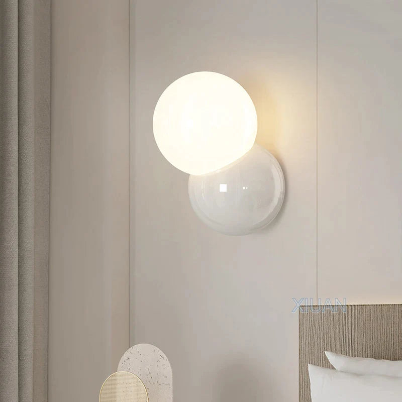 Afralia™ Nordic Wall Lamps Cream White Yellow Bedroom Living Room Hallway Hotel Lighting